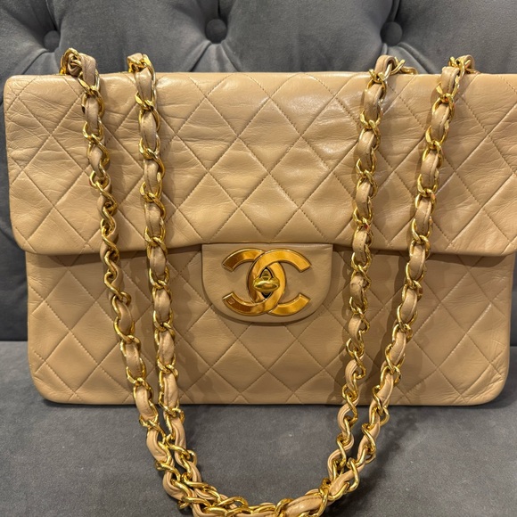 Chanel Classic Single Flap Jumbo XL Maxi - Vintage Beige HOLY GRAIL SINGLE FLAP - Picture 8 of 16
